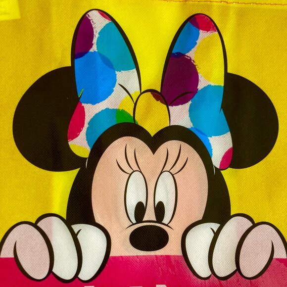 Disney Minnie Mouse Shopper Tote Bag Grocery Beach Shopping Bow Dots Pink - Picture 3 of 9